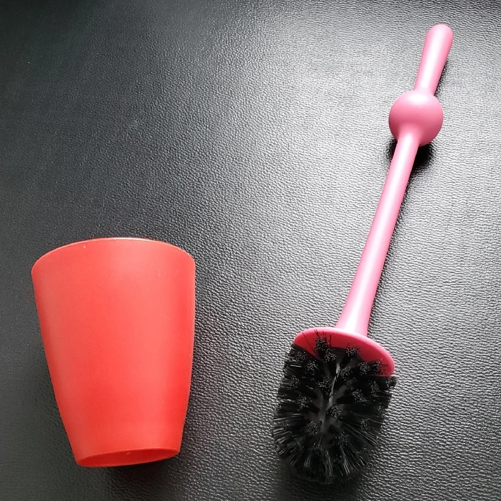 Pink and Red Alien Toilet Brush Set